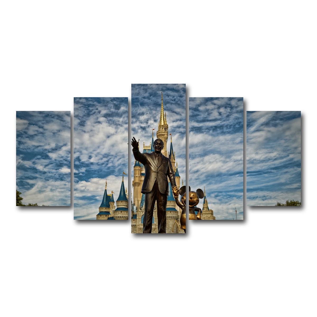 AUTO-MOCKUP WHITE | Disney World's Magic Kingdom | 5 Piece | Gallery Wrap Canvas | group=5_normal