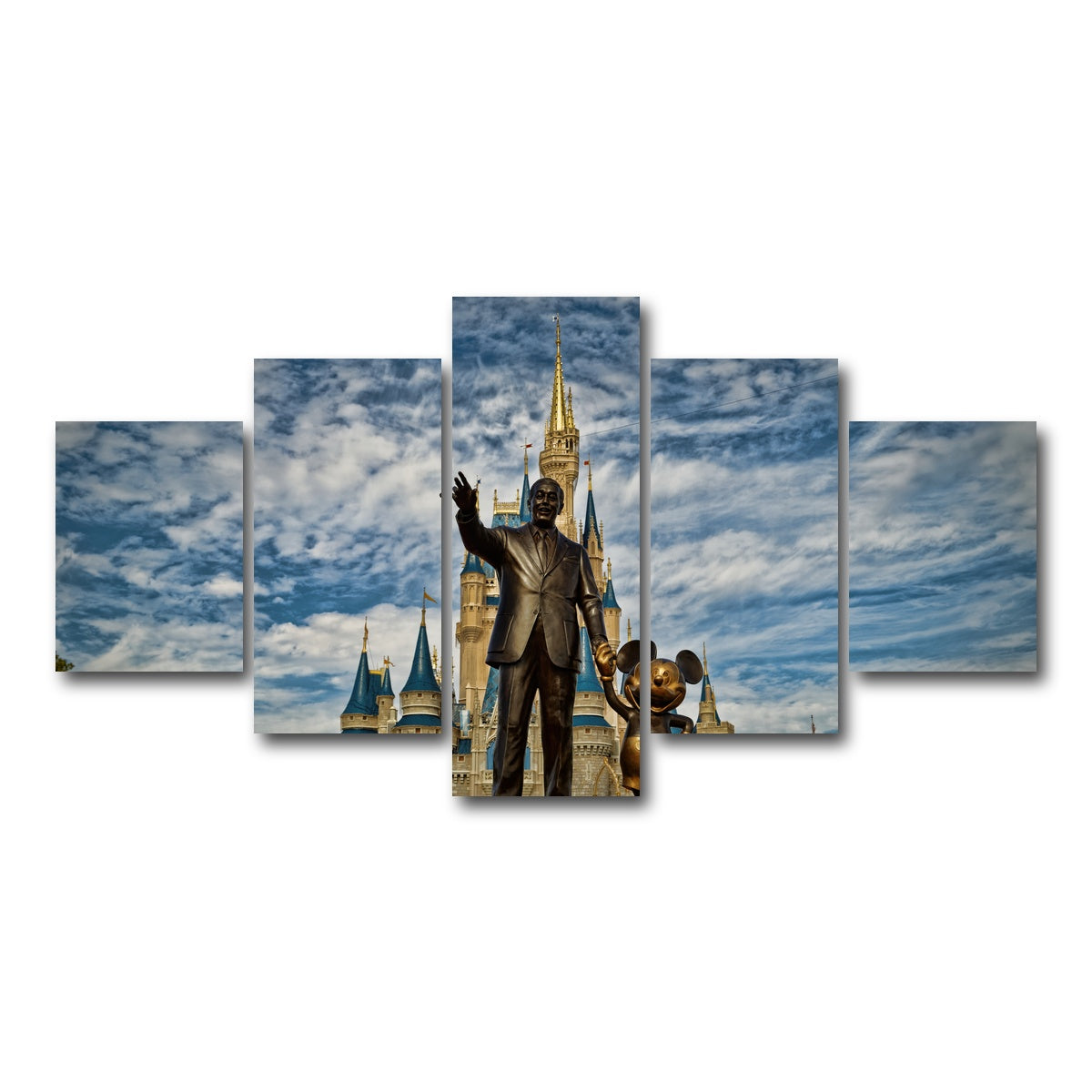 AUTO-MOCKUP WHITE | Disney World's Magic Kingdom | 5 Piece | Gallery Wrap Canvas | group=5_short
