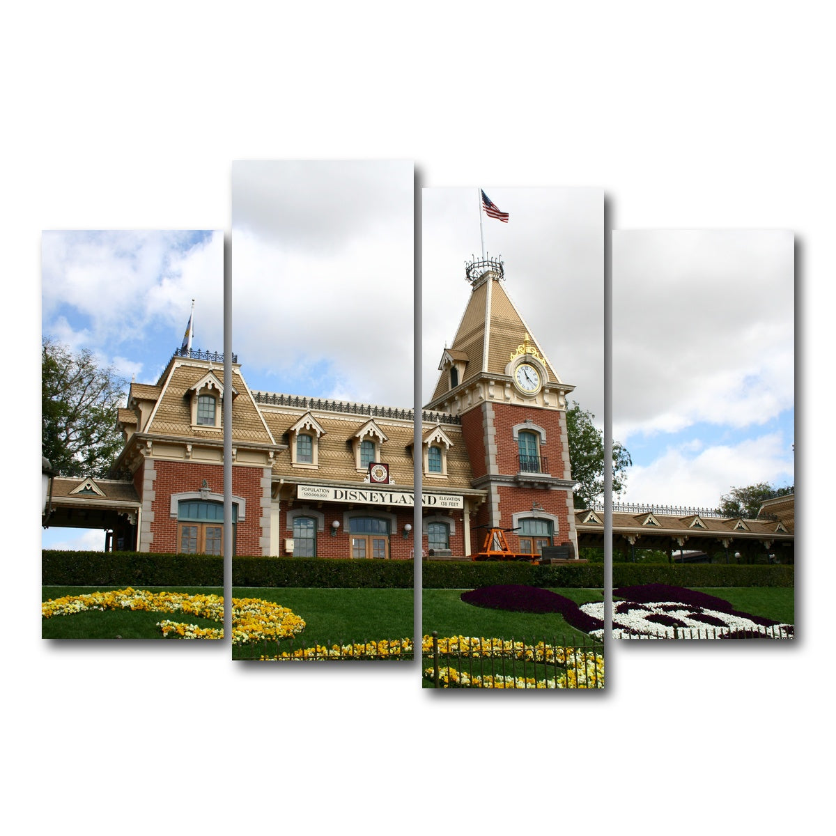 AUTO-MOCKUP WHITE | Disneyland Train Station | 4 Piece | Gallery Wrap Canvas | group=4_normal