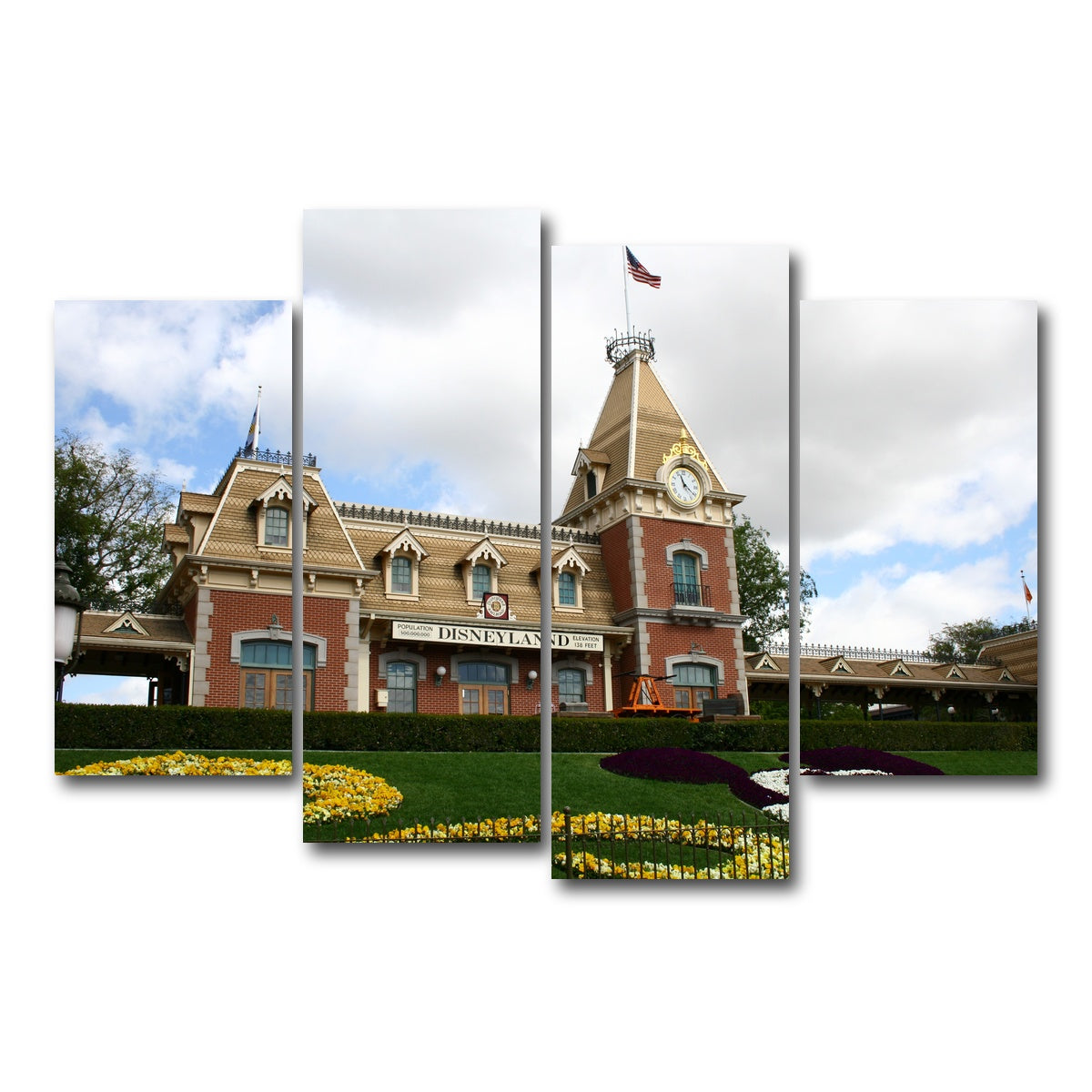 AUTO-MOCKUP WHITE | Disneyland Train Station | 4 Piece | Gallery Wrap Canvas | group=4_short