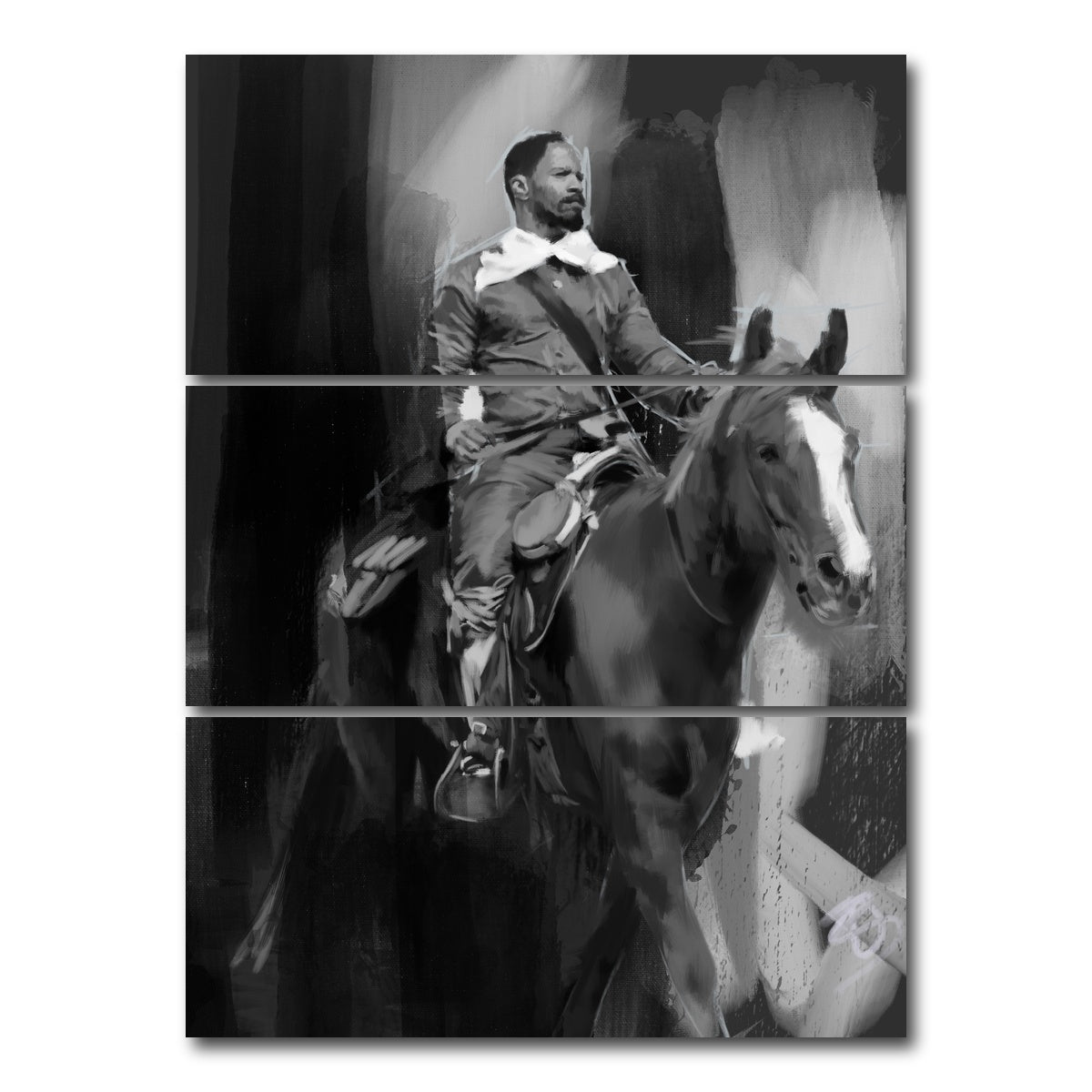 AUTO-MOCKUP WHITE | Django Unchained | 3 Piece | Gallery Wrap Canvas | group=8x18_stacked