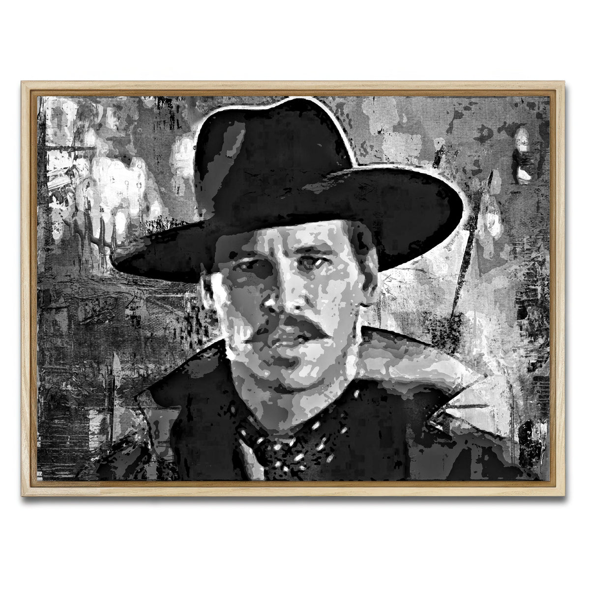 AUTO-MOCKUP WHITE | Doc Holliday Grayscale | 1 Piece | Natural Framed Canvas | group=4x3