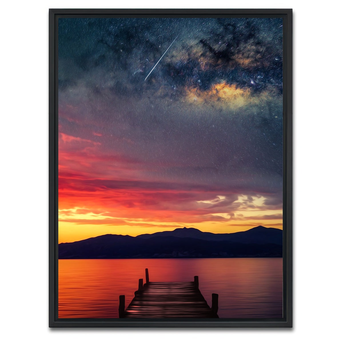 AUTO-MOCKUP WHITE | Dock to the Stars | 1 Piece | Black Framed Canvas | group=3x4