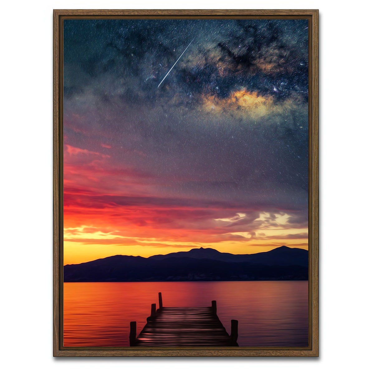 AUTO-MOCKUP WHITE | Dock to the Stars | 1 Piece | Walnut Framed Canvas | group=3x4