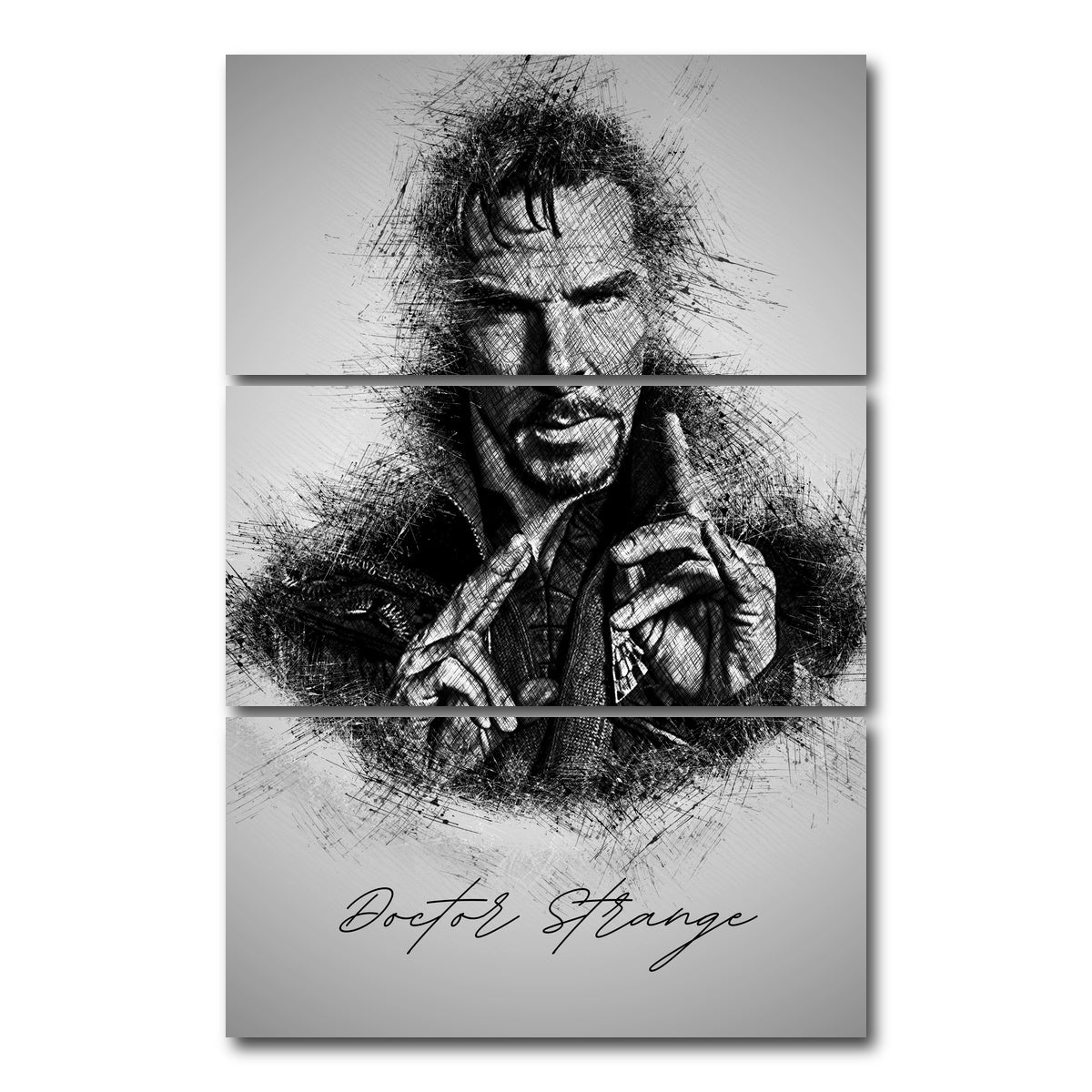 AUTO-MOCKUP WHITE | Doctor Strange | 3 Piece | Gallery Wrap Canvas | group=12x24_stacked