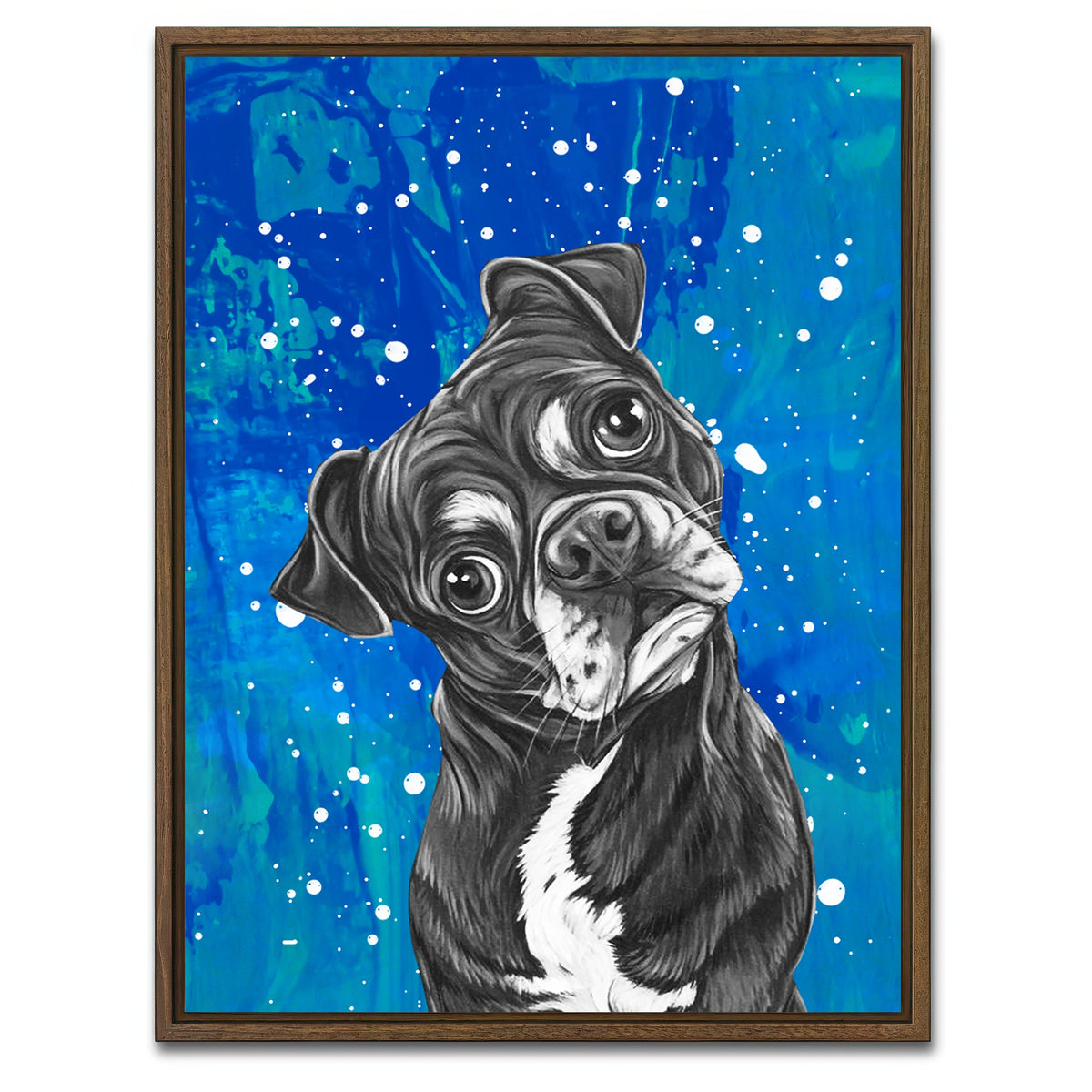 AUTO-MOCKUP WHITE | Dog canvas art | 1 Piece | Walnut Framed Canvas | group=3x4