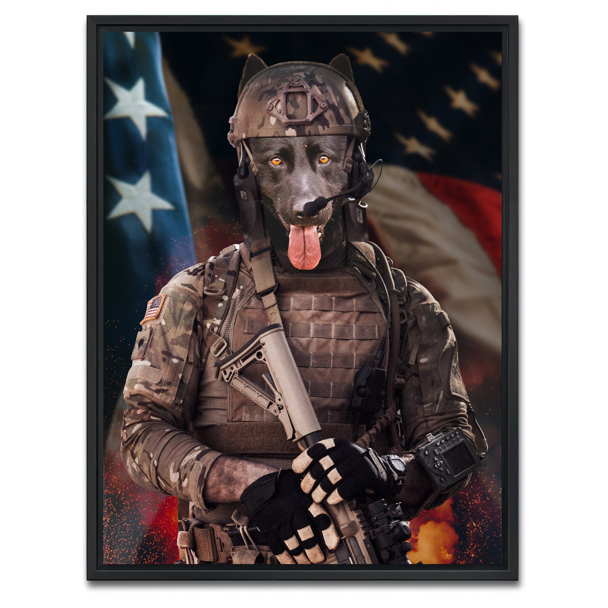 AUTO-MOCKUP WHITE | Dogger Soldier | 1 Piece | Black Framed Canvas | group=3x4