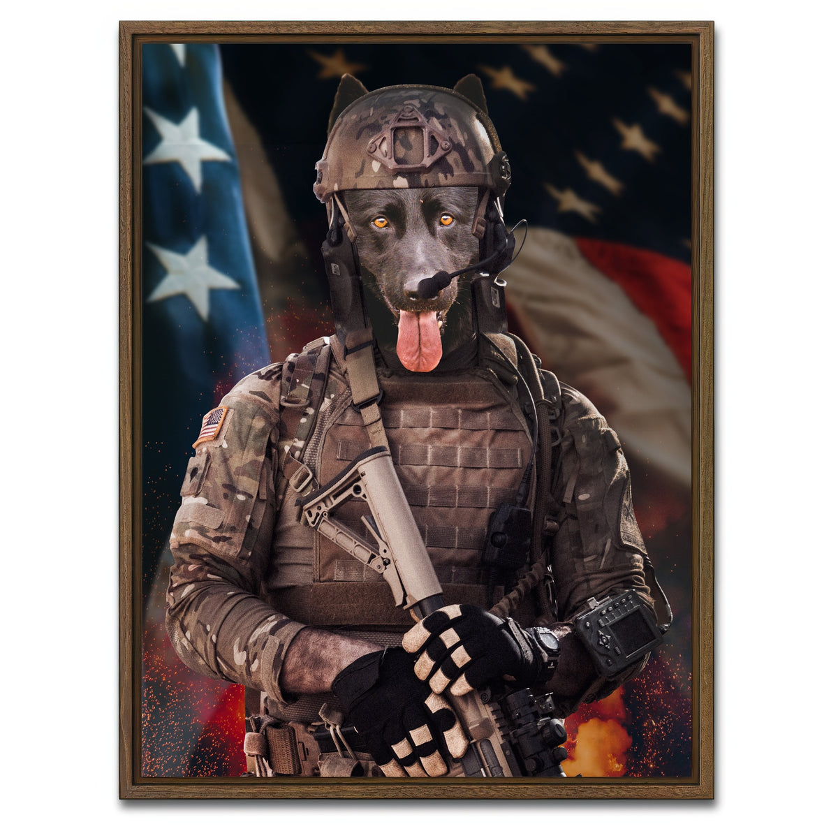 AUTO-MOCKUP WHITE | Dogger Soldier | 1 Piece | Walnut Framed Canvas | group=3x4