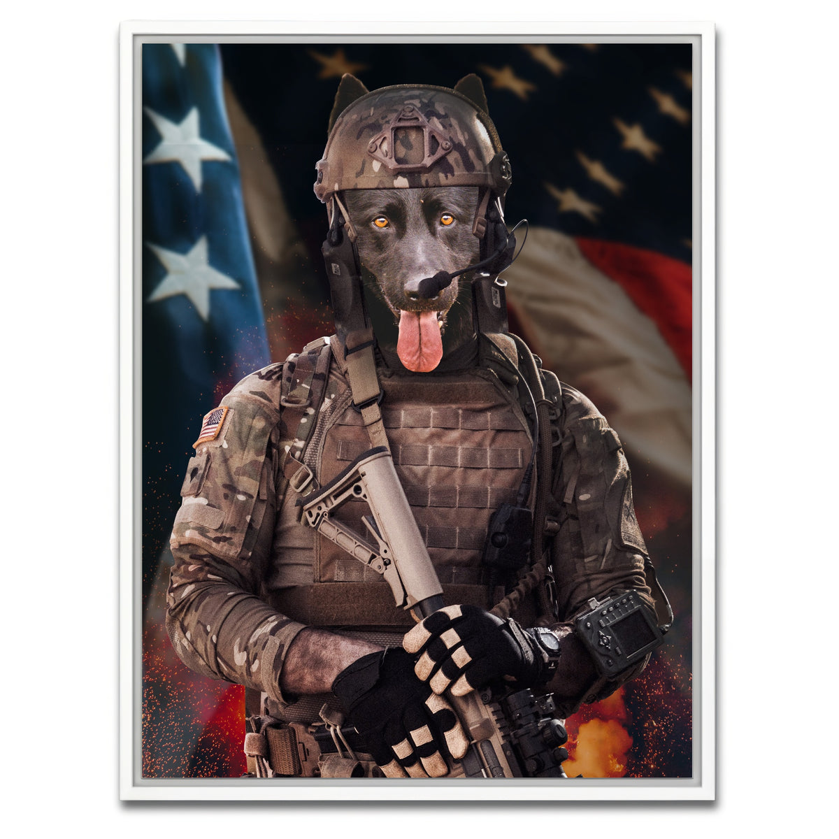 AUTO-MOCKUP WHITE | Dogger Soldier | 1 Piece | White Framed Canvas | group=3x4