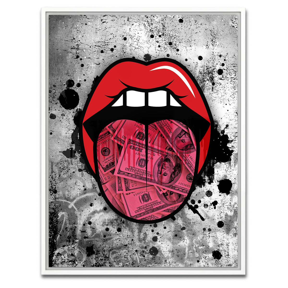 AUTO-MOCKUP WHITE | Dollar tongue canvas art | 1 Piece | White Framed Canvas | group=3x4