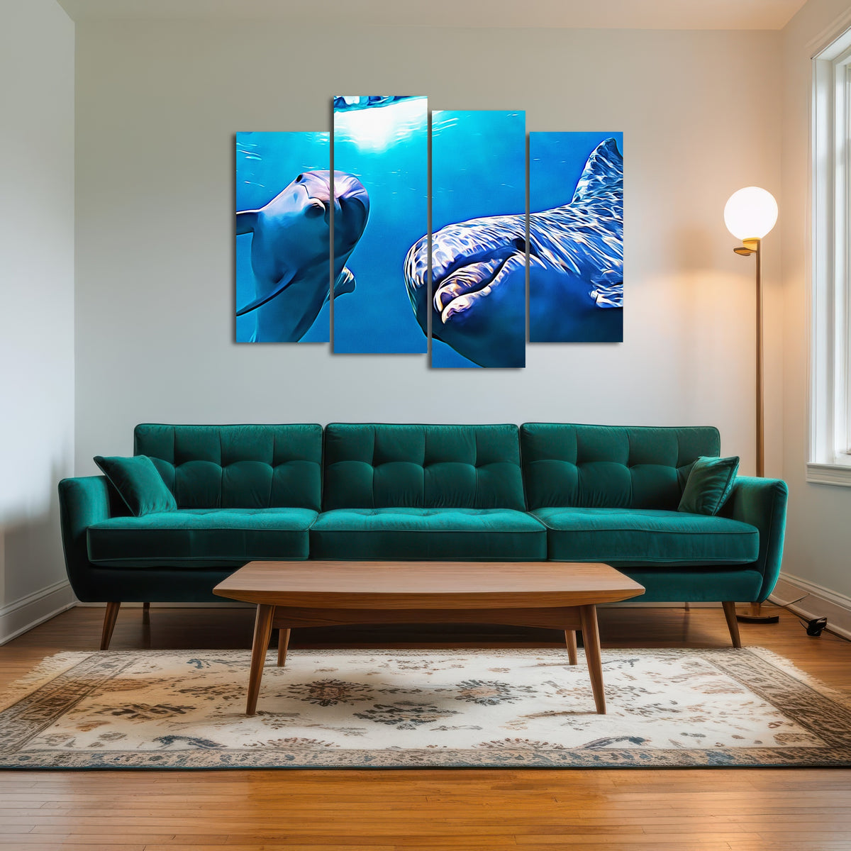 AUTO-MOCKUP ROOM | Dolphin & Calf Wall Art