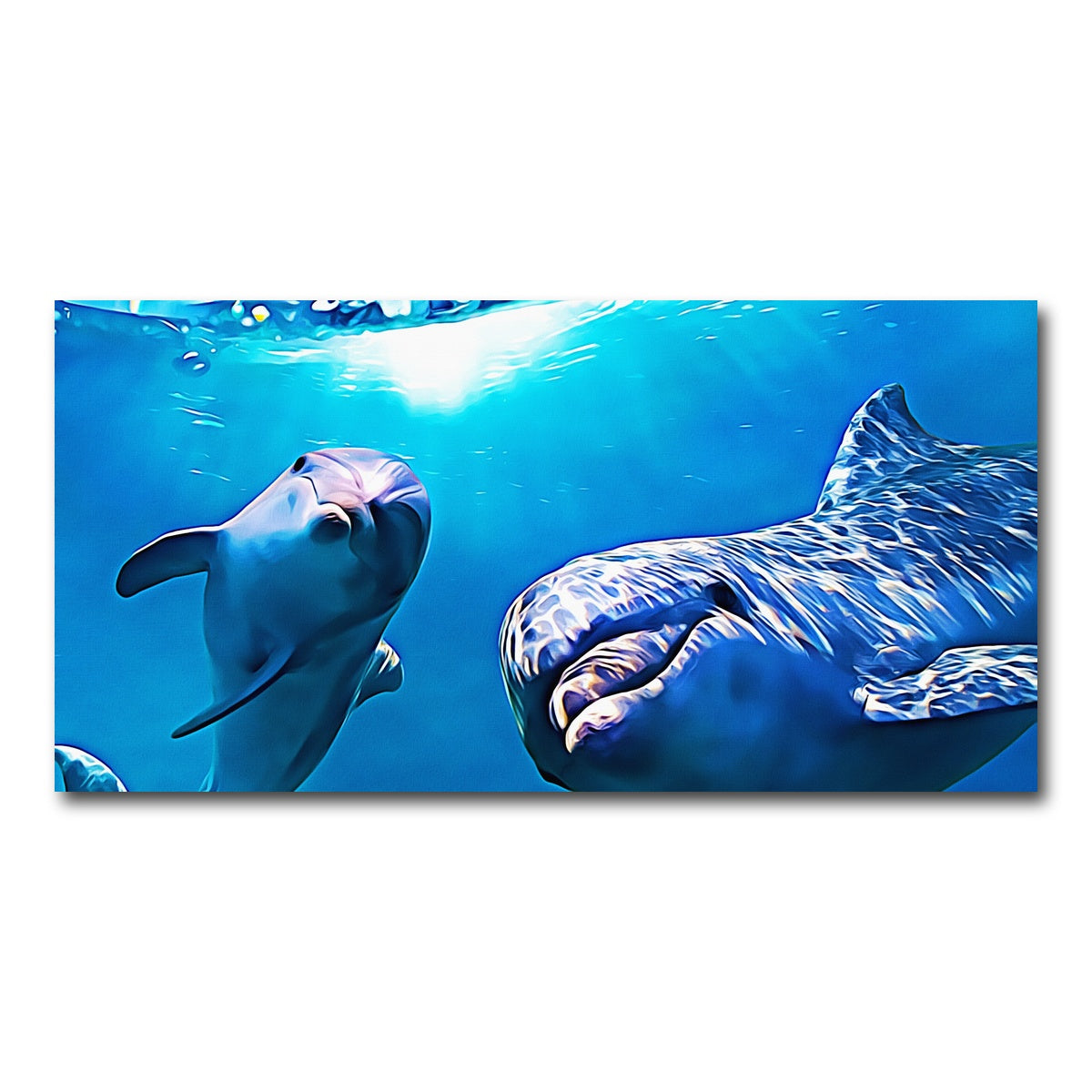 AUTO-MOCKUP WHITE | Dolphin & Calf Wall Art | 1 Piece | Gallery Wrapped | group=2x1