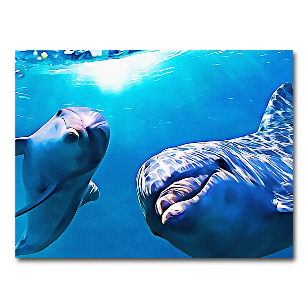 AUTO-MOCKUP WHITE | Dolphin & Calf Wall Art | 1 Piece | Gallery Wrapped | group=4x3