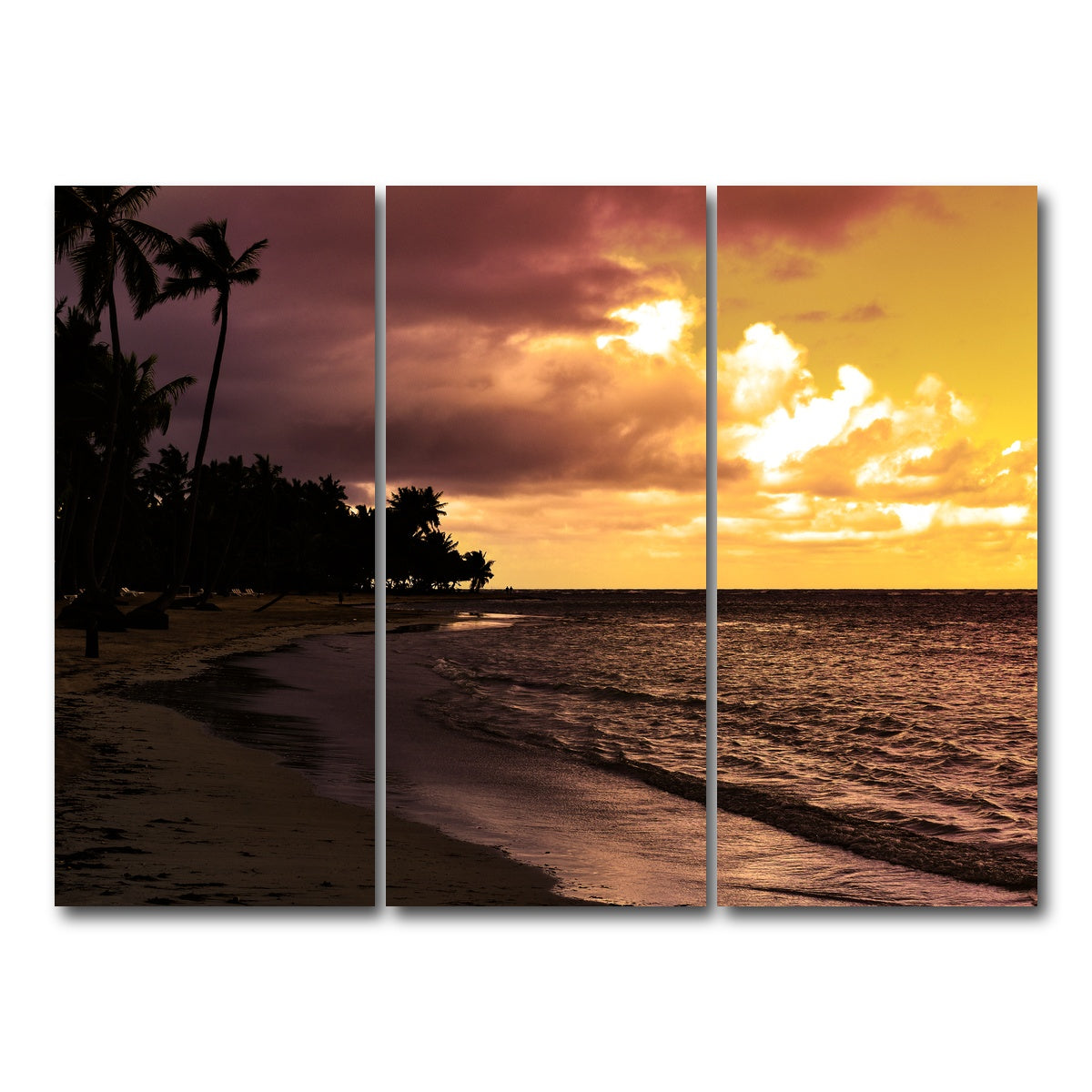 AUTO-MOCKUP WHITE | Dominican Sunset 1 | 3 Piece | Gallery Wrap Canvas | group=8x18
