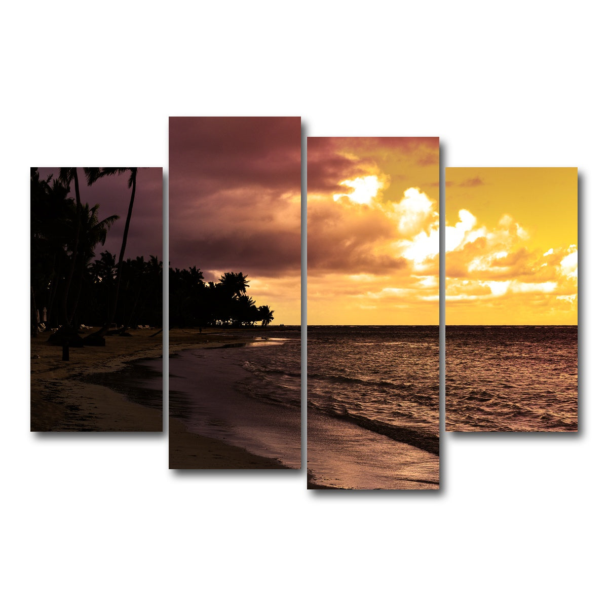AUTO-MOCKUP WHITE | Dominican Sunset 1 | 4 Piece | Gallery Wrap Canvas | group=4_short