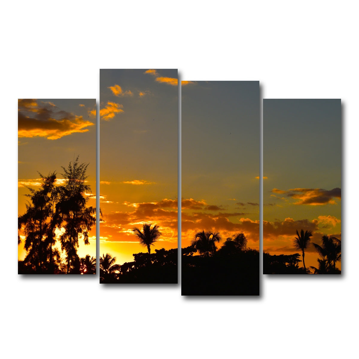 AUTO-MOCKUP WHITE | Dominican Sunset 3 | 4 Piece | Gallery Wrap Canvas | group=4_normal
