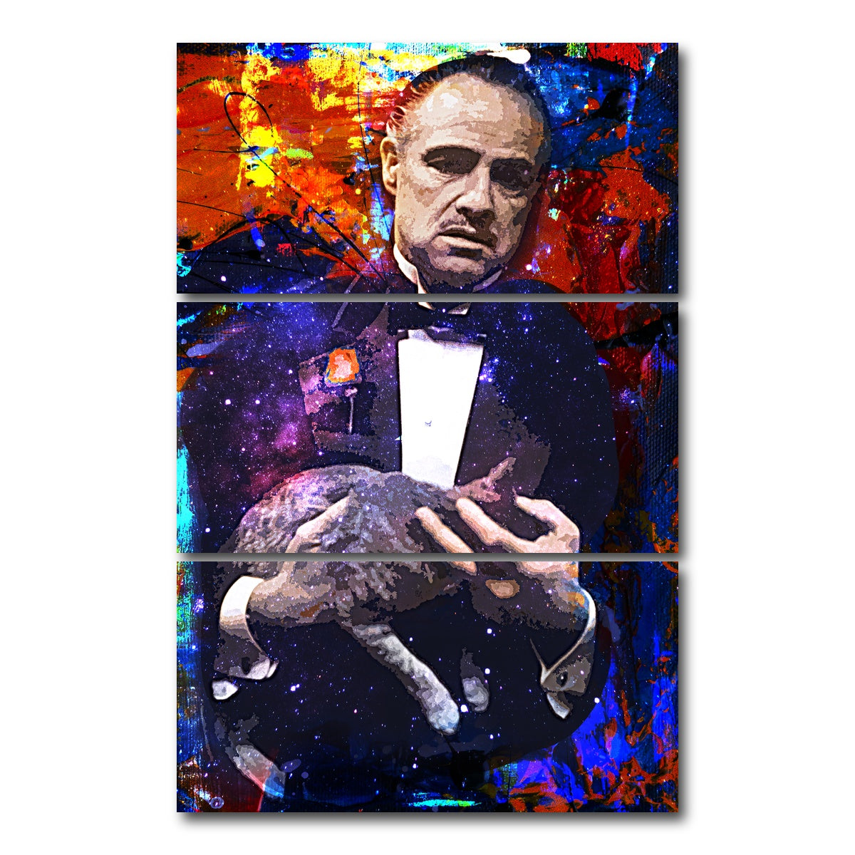 AUTO-MOCKUP WHITE | Don Corleone | 3 Piece | Gallery Wrap Canvas | group=12x24_stacked