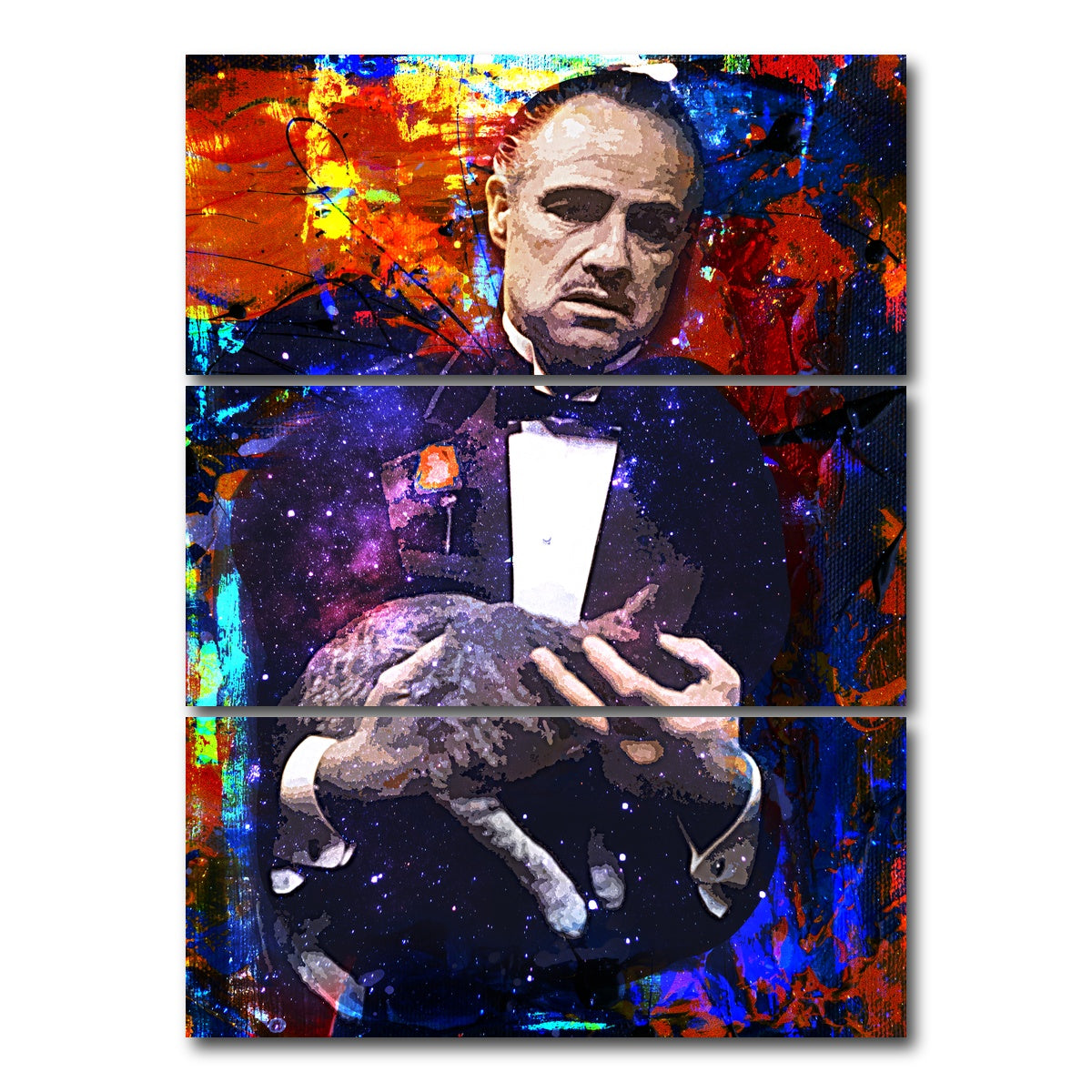 AUTO-MOCKUP WHITE | Don Corleone | 3 Piece | Gallery Wrap Canvas | group=8x18_stacked