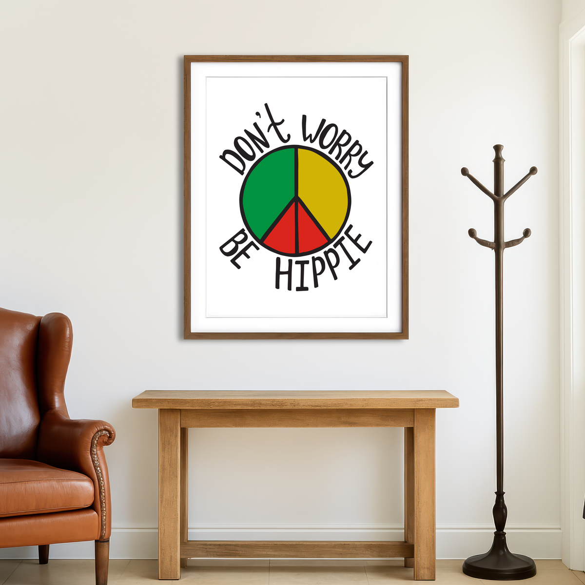 AUTO-MOCKUP ROOM | Don't Worry Be Hippie Wall Art