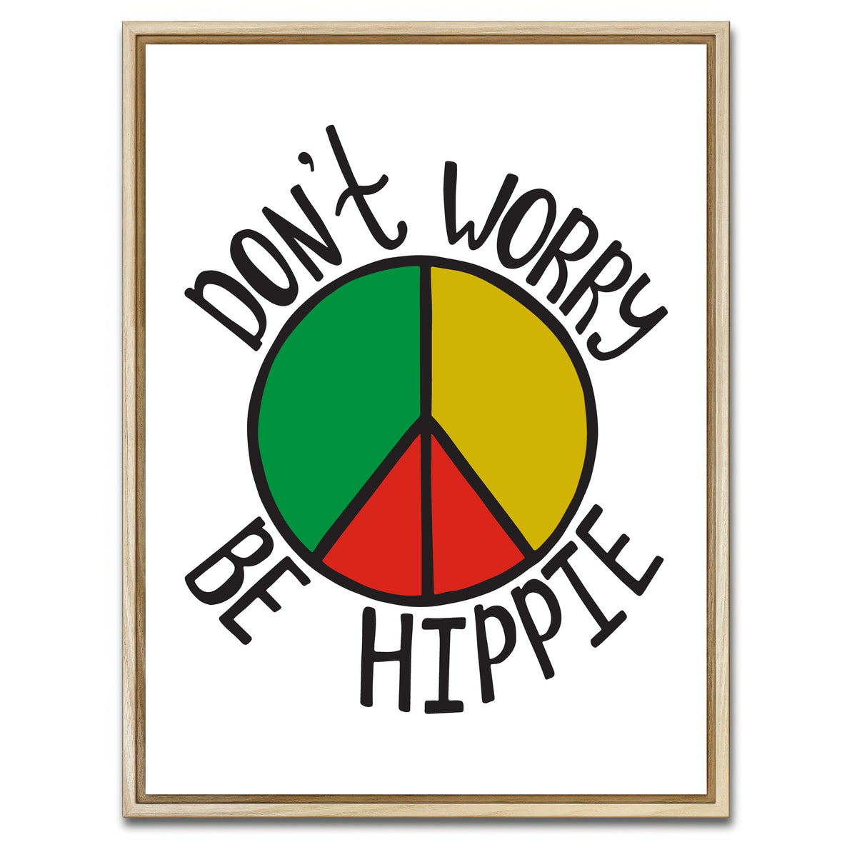 AUTO-MOCKUP WHITE | Don't Worry Be Hippie | 1 Piece | Natural Framed Canvas | group=3x4