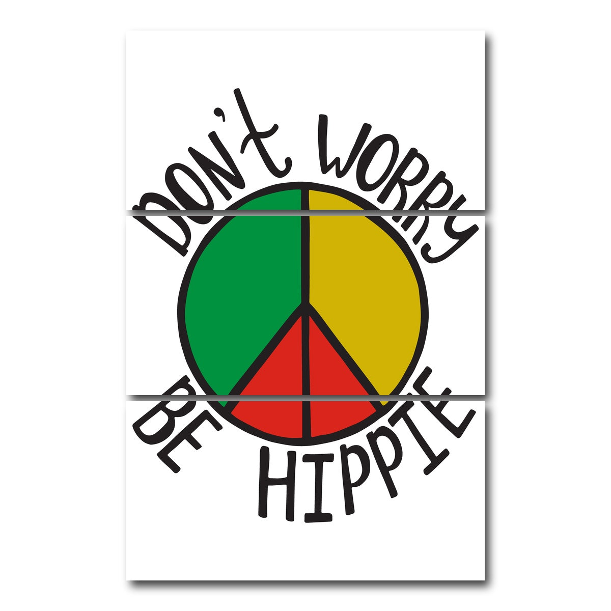 AUTO-MOCKUP WHITE | Don't Worry Be Hippie | 3 Piece | Gallery Wrap Canvas | group=12x24_stacked