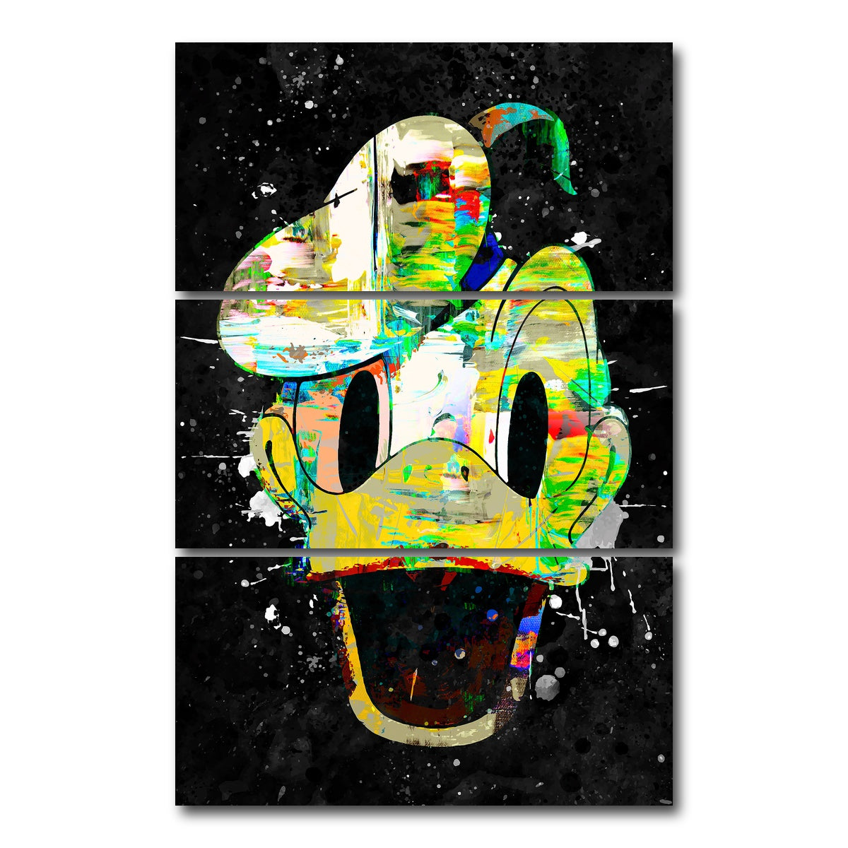 AUTO-MOCKUP WHITE | Donald duck canvas art | 3 Piece | Gallery Wrap Canvas | group=12x24_stacked