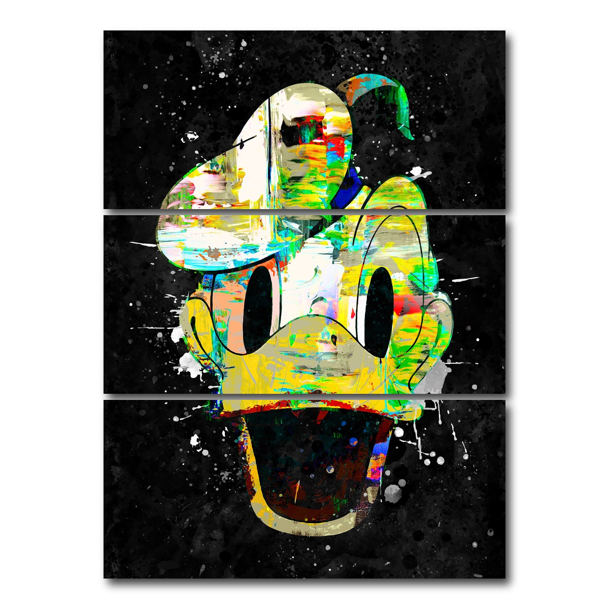 AUTO-MOCKUP WHITE | Donald duck canvas art | 3 Piece | Gallery Wrap Canvas | group=8x18_stacked