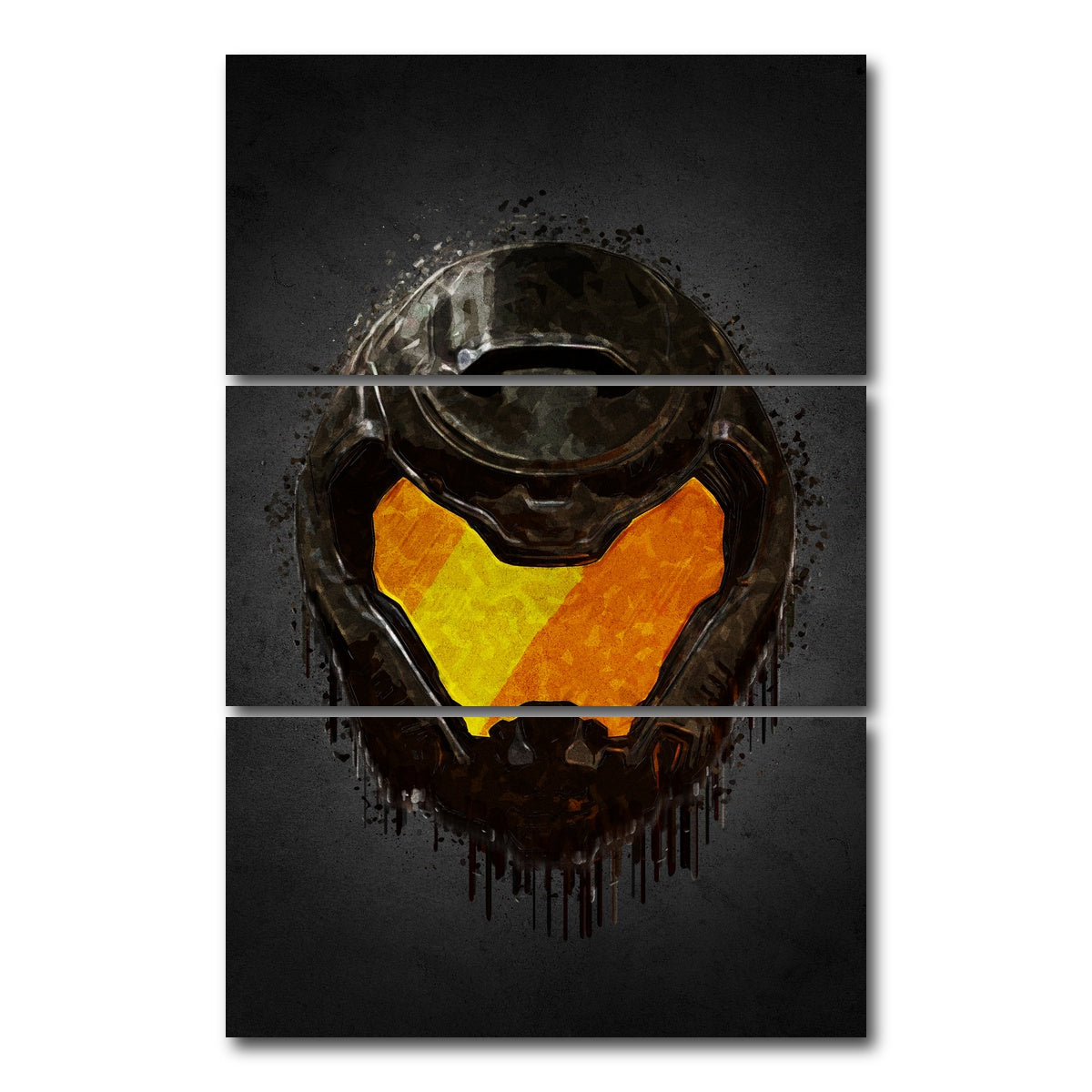 AUTO-MOCKUP WHITE | Doom Portrait | 3 Piece | Gallery Wrap Canvas | group=12x24_stacked