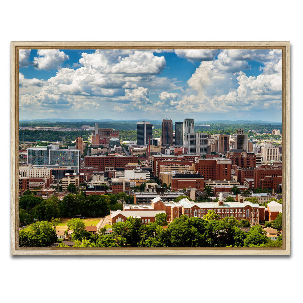 AUTO-MOCKUP WHITE | Downtown Birmingham | 1 Piece | Natural Framed Canvas | group=4x3