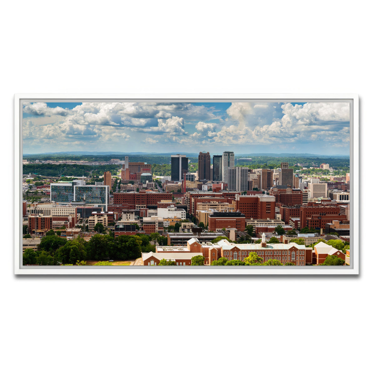 AUTO-MOCKUP WHITE | Downtown Birmingham | 1 Piece | White Framed Canvas | group=2x1