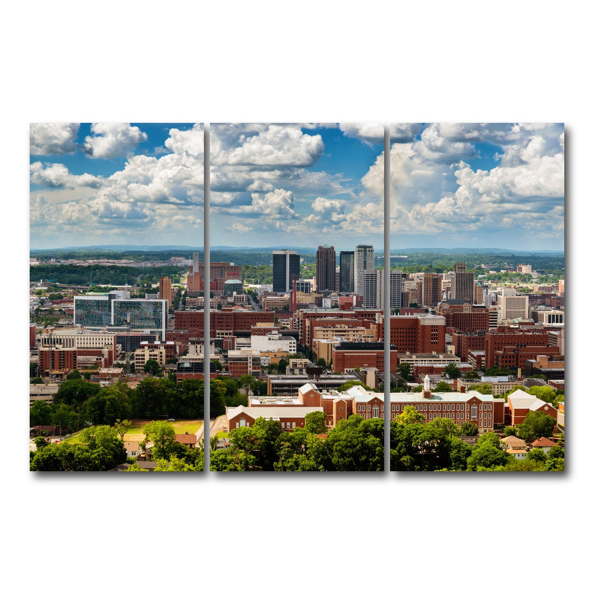 AUTO-MOCKUP WHITE | Downtown Birmingham | 3 Piece | Gallery Wrap Canvas | group=12x24
