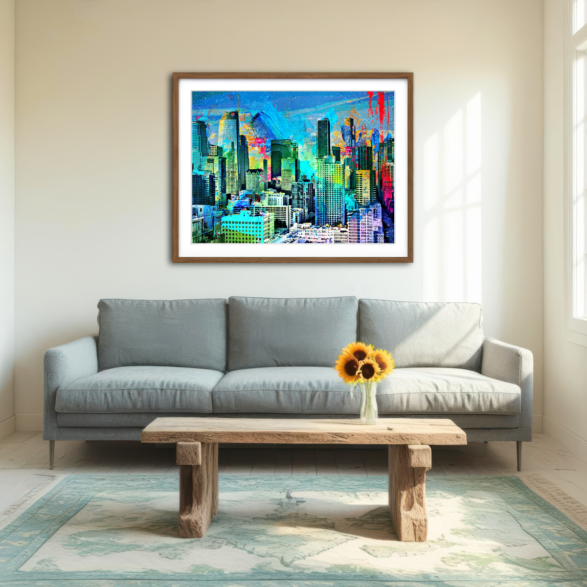 AUTO-MOCKUP ROOM | Downtown LA Skyline Wall Art