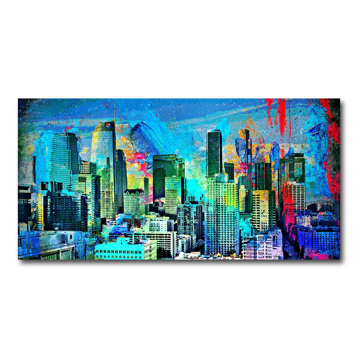 AUTO-MOCKUP WHITE | Downtown LA Skyline | 1 Piece | Gallery Wrap Canvas | group=2x1