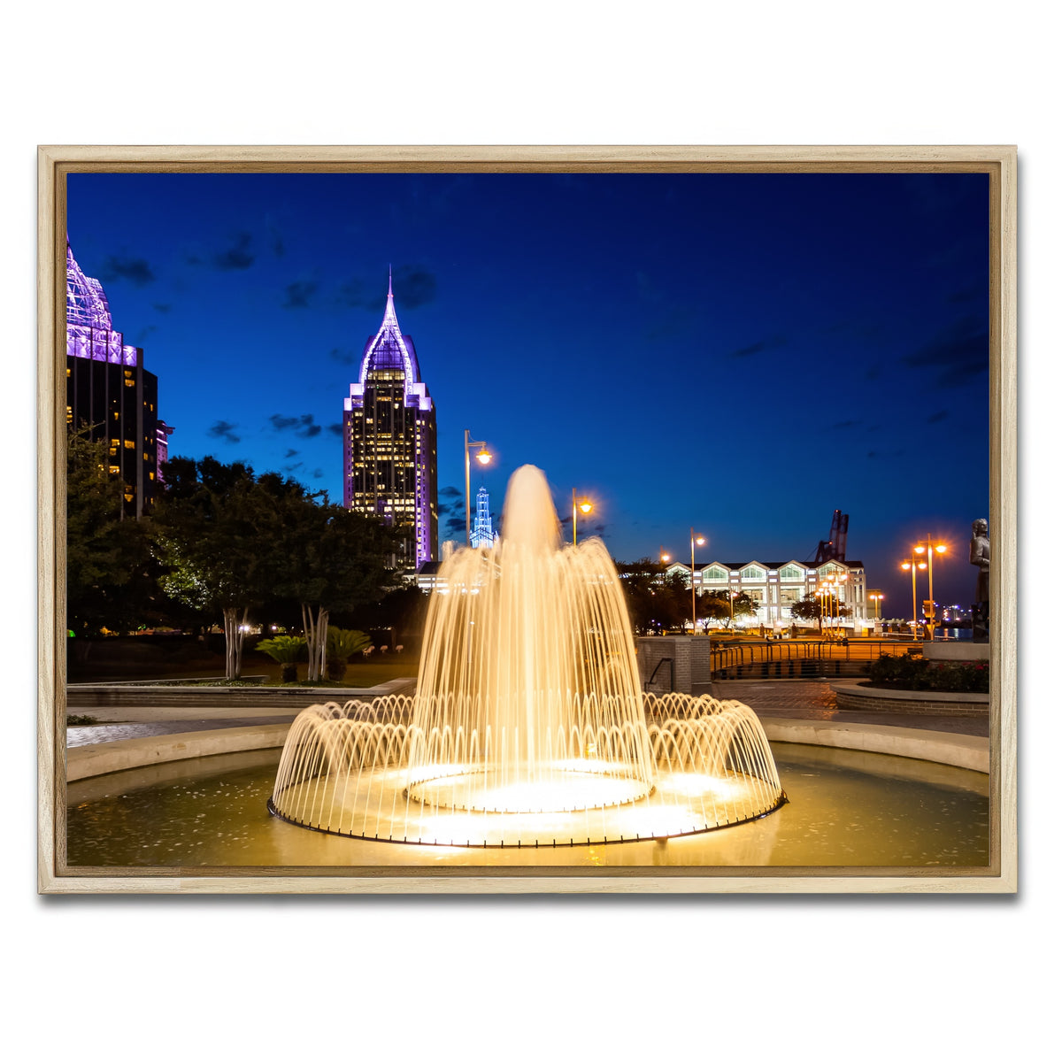 AUTO-MOCKUP WHITE | Downtown Mobile - Fountain | 1 Piece | Natural Framed Canvas | group=4x3