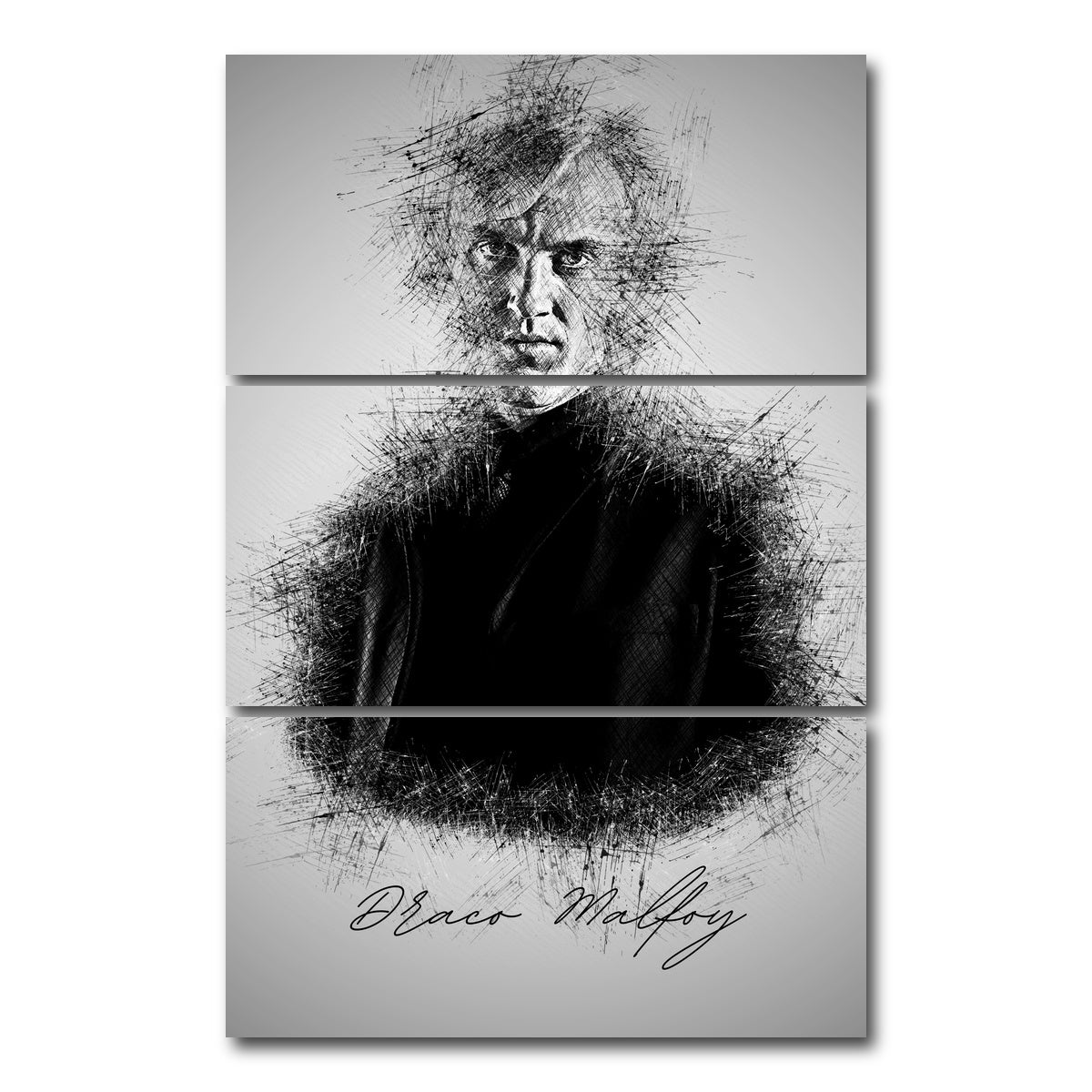 AUTO-MOCKUP WHITE | Draco Malfoy | 3 Piece | Gallery Wrap Canvas | group=12x24_stacked