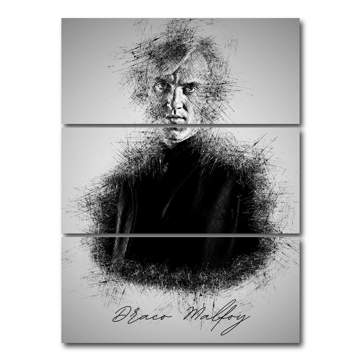 AUTO-MOCKUP WHITE | Draco Malfoy | 3 Piece | Gallery Wrap Canvas | group=8x18_stacked