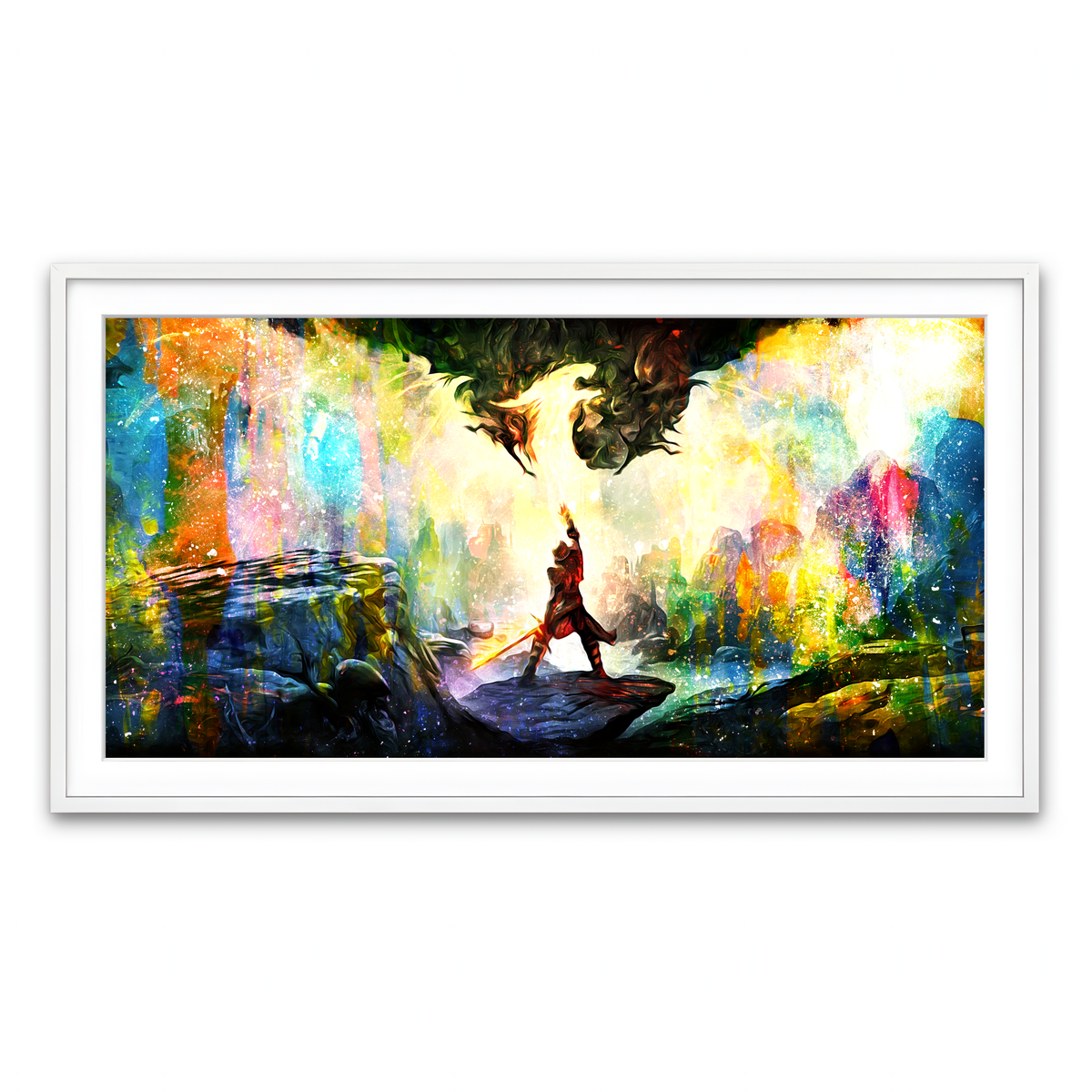 Framed Print 2x1 White