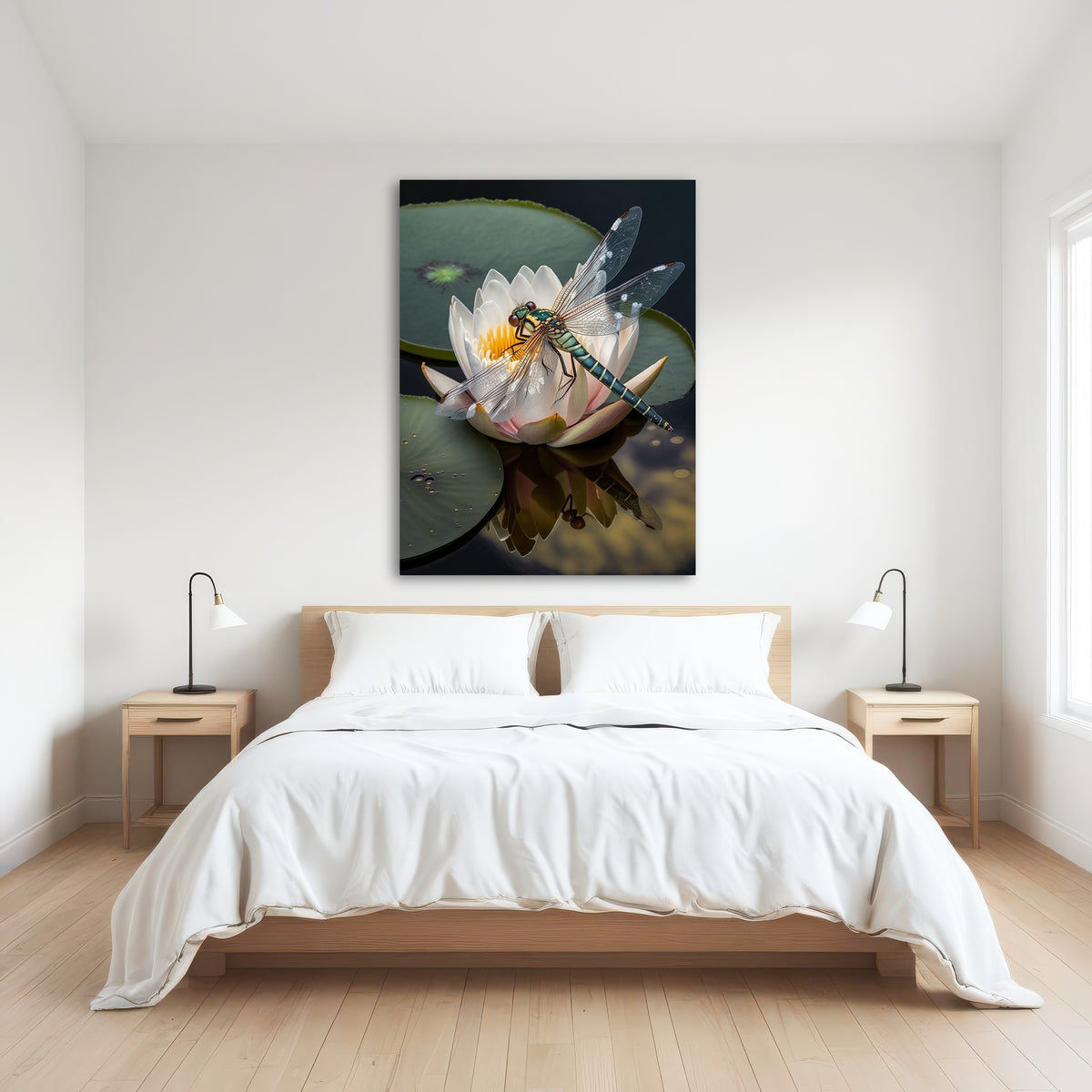 AUTO-MOCKUP ROOM | Dragonfly Resting on a Water Lily