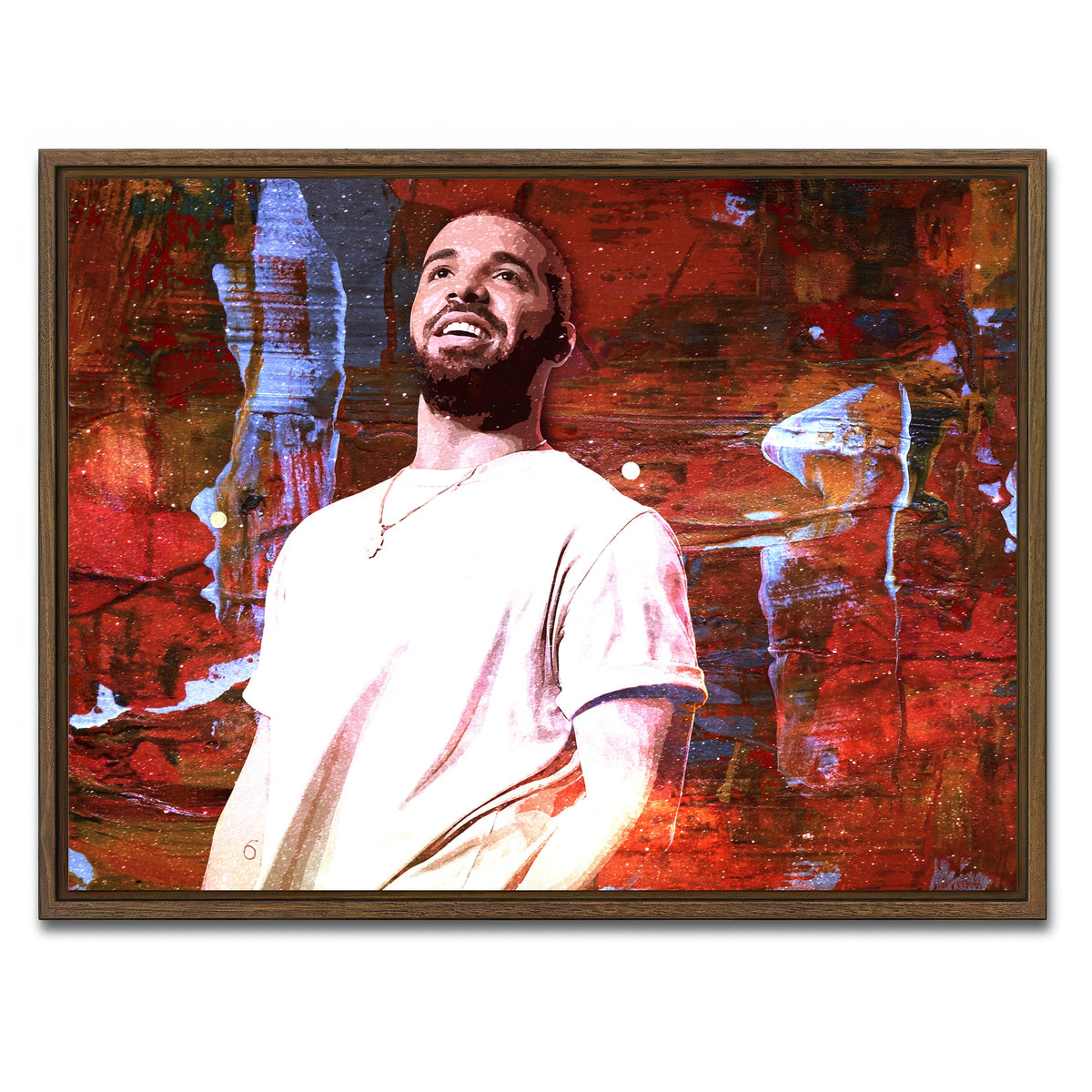 AUTO-MOCKUP WHITE | Drake Abstract | 1 Piece | Walnut Framed Canvas | group=4x3