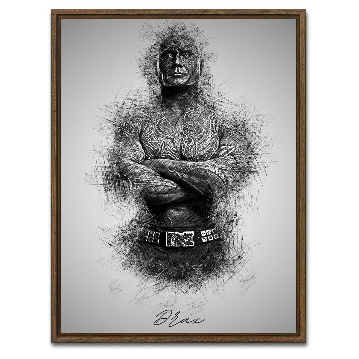 AUTO-MOCKUP WHITE | Drax | 1 Piece | Walnut Framed Canvas | group=3x4