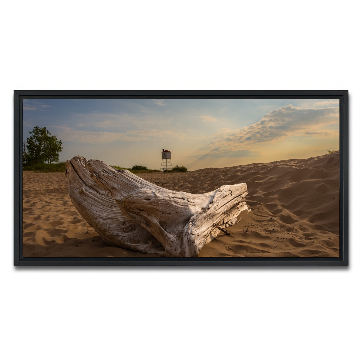 AUTO-MOCKUP WHITE | Driftwood Sunset | 1 Piece | Black Framed Canvas | group=2x1
