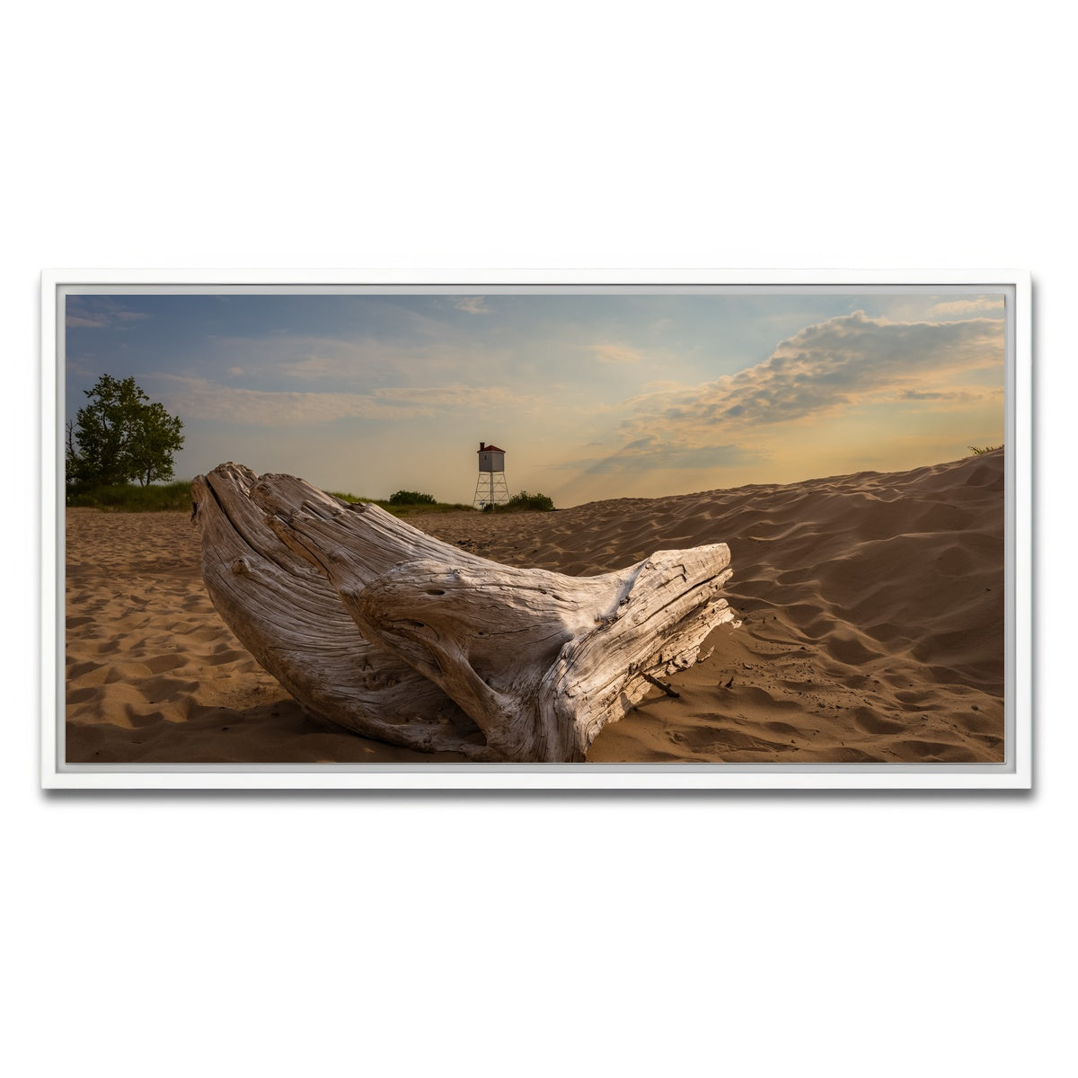 AUTO-MOCKUP WHITE | Driftwood Sunset | 1 Piece | White Framed Canvas | group=2x1