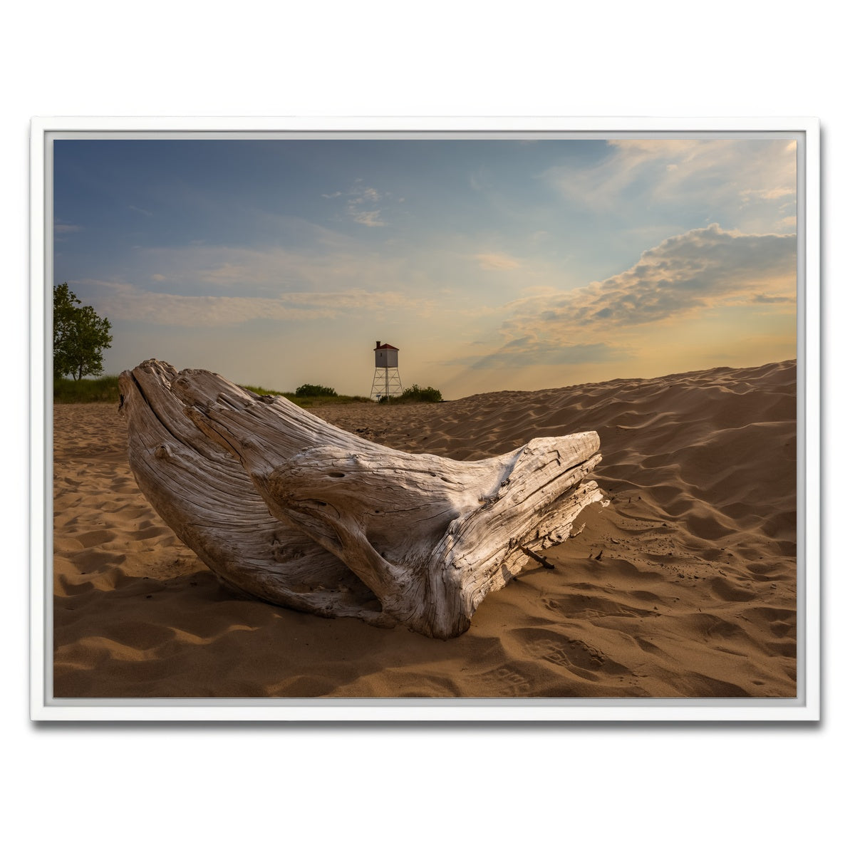AUTO-MOCKUP WHITE | Driftwood Sunset | 1 Piece | White Framed Canvas | group=4x3