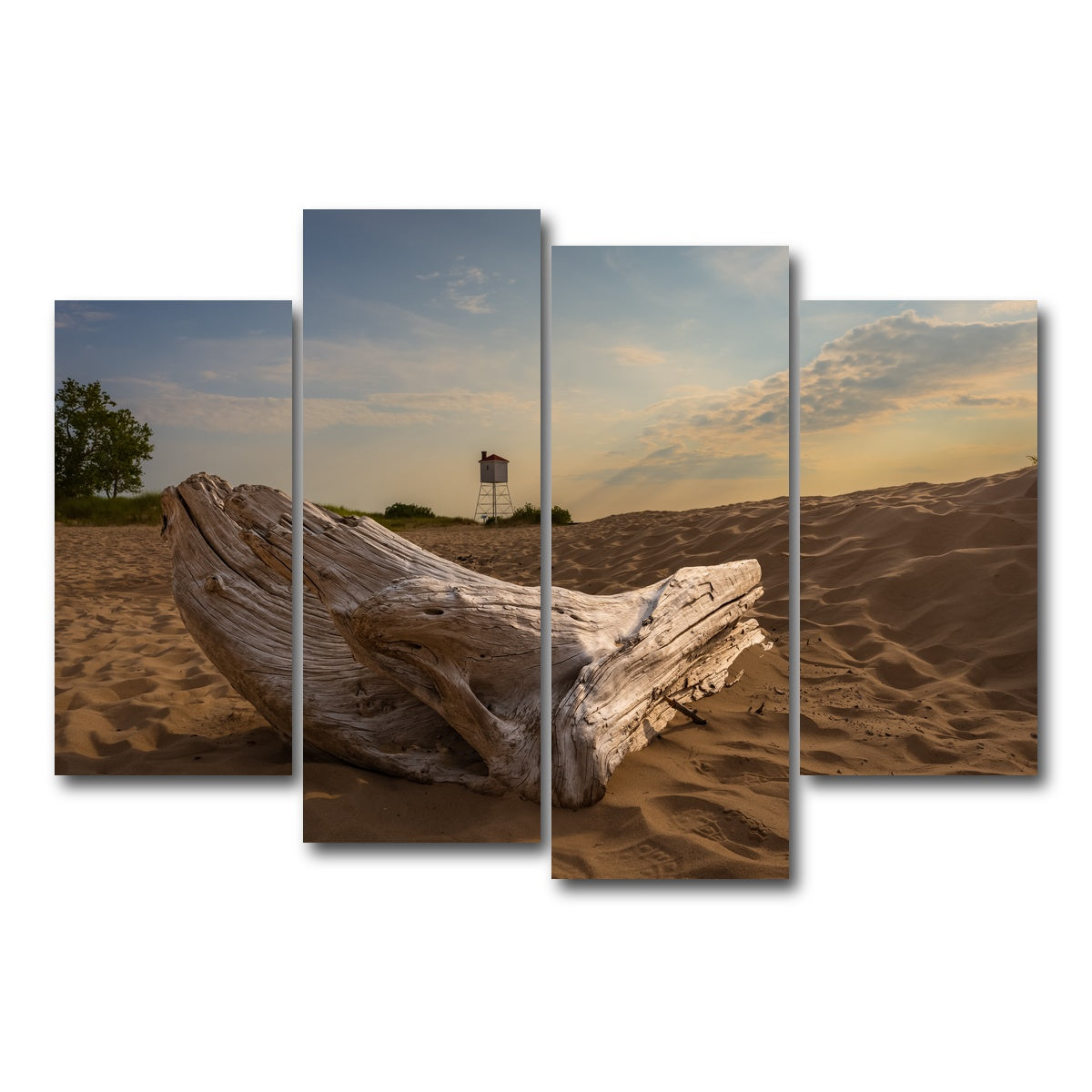AUTO-MOCKUP WHITE | Driftwood Sunset | 4 Piece | Gallery Wrap Canvas | group=4_short