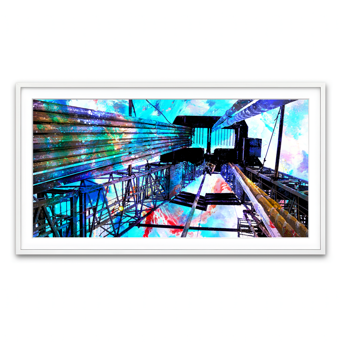 Framed Print 2x1 White