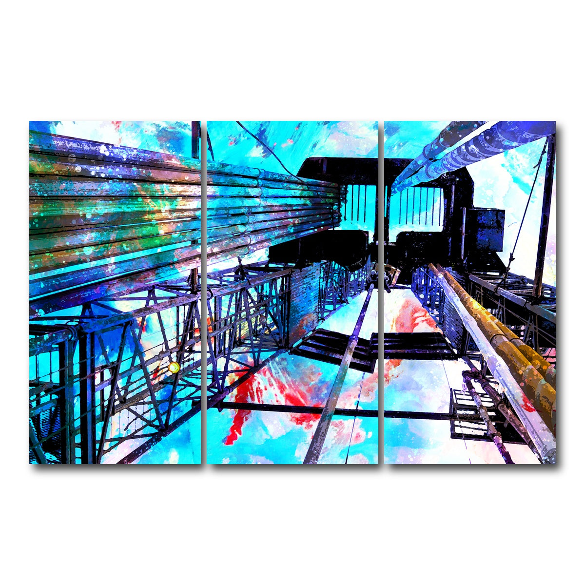 AUTO-MOCKUP WHITE | Drilling Rig | 3 Piece | Gallery Wrap Canvas | group=12x24
