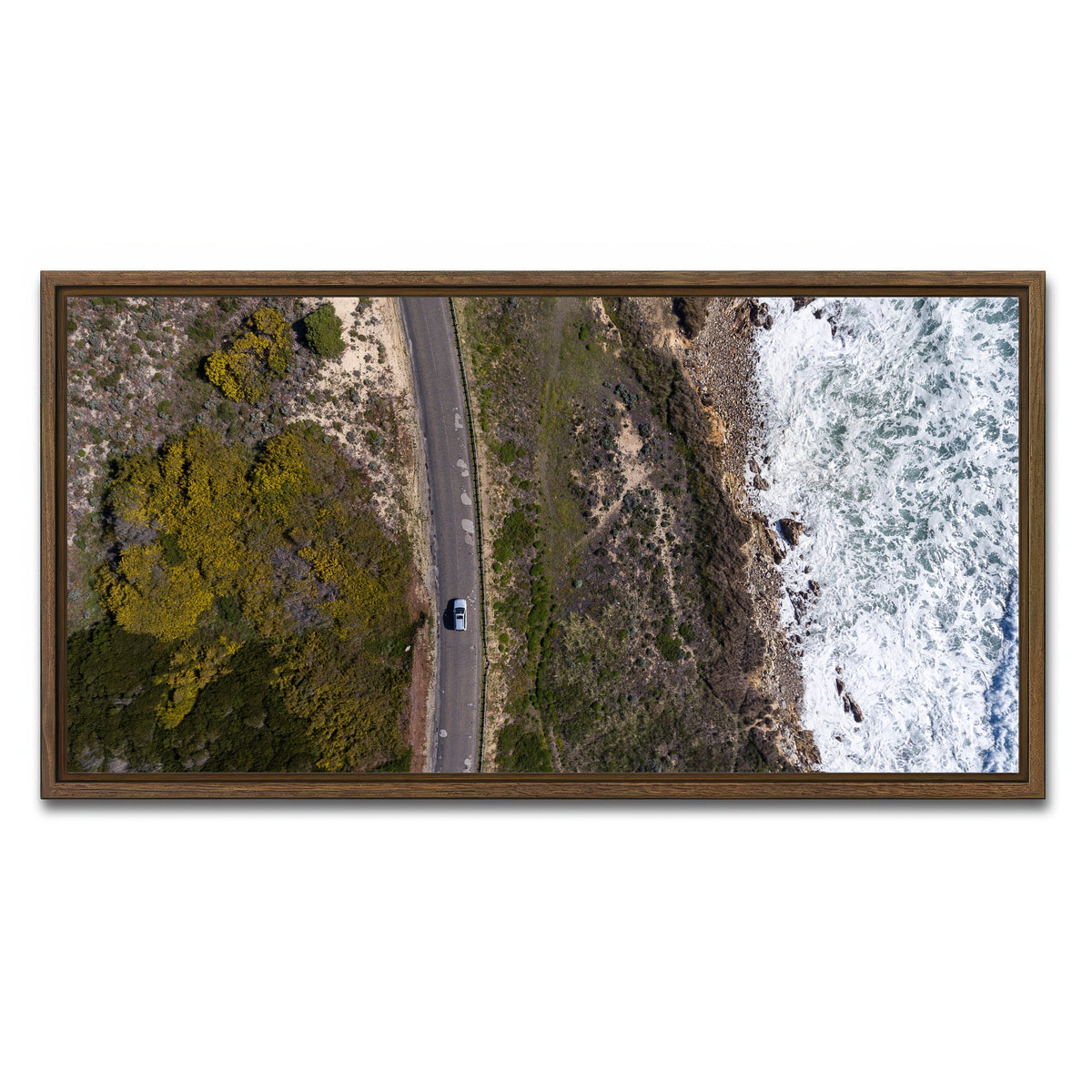 AUTO-MOCKUP WHITE | Drive With A View | 1 Piece | Walnut Framed Canvas | group=2x1