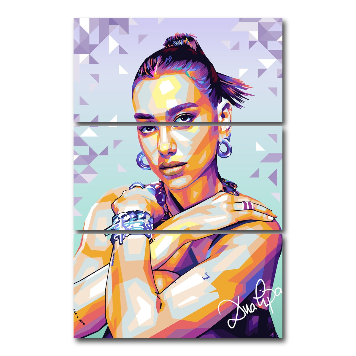 AUTO-MOCKUP WHITE | Dua Lipa | 3 Piece | Gallery Wrap Canvas | group=12x24_stacked