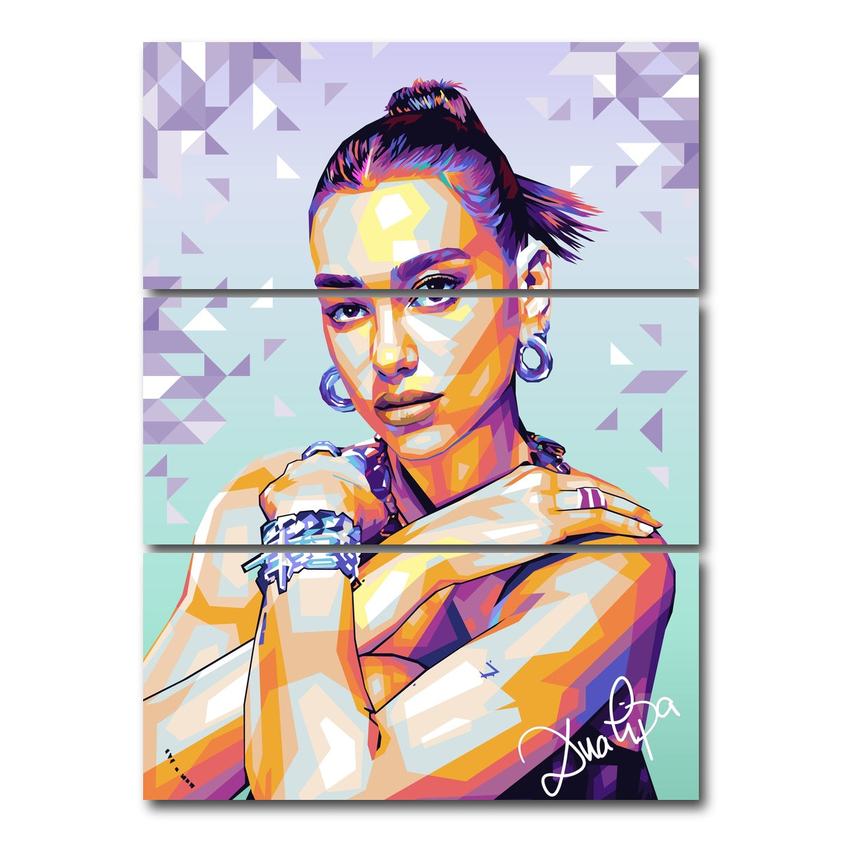 AUTO-MOCKUP WHITE | Dua Lipa | 3 Piece | Gallery Wrap Canvas | group=8x18_stacked