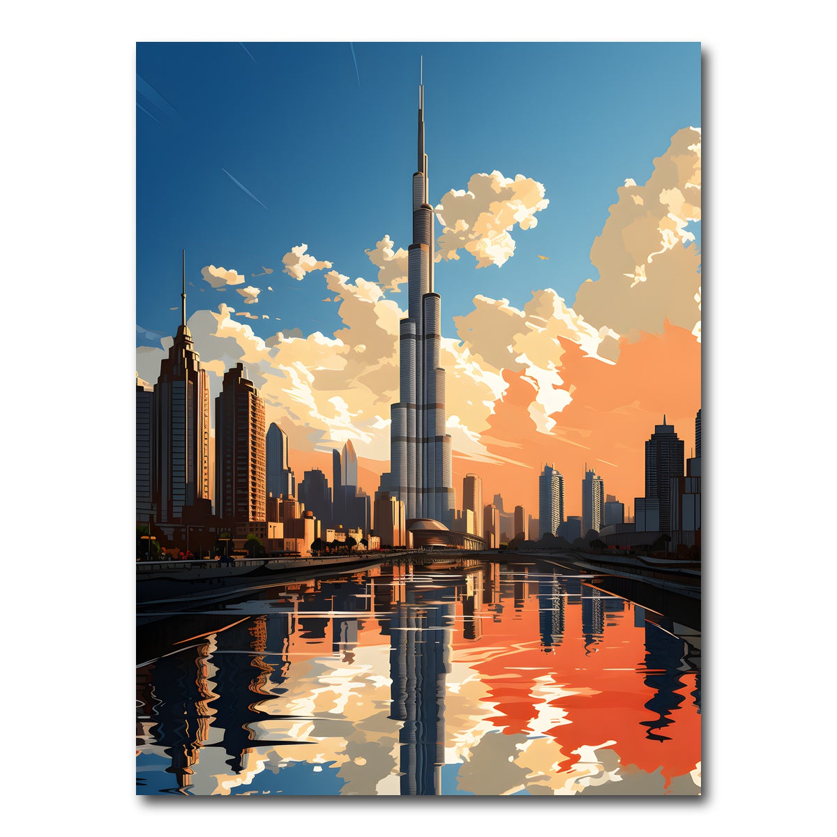 AUTO-MOCKUP WHITE | Dubai - Burj Khalifa | 1 Piece | Gallery Wrap Canvas | group=3x4